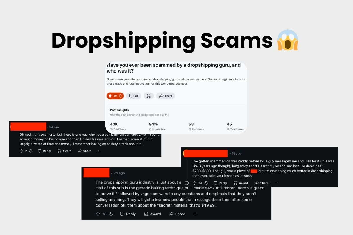 dropshipping scams on reddit