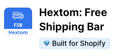 hextom shipping bar shopify app