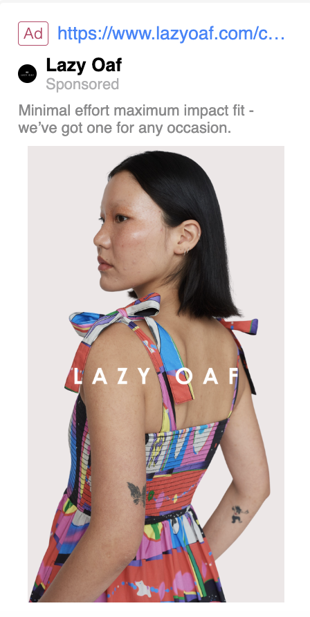 lazy oaf facebook ad