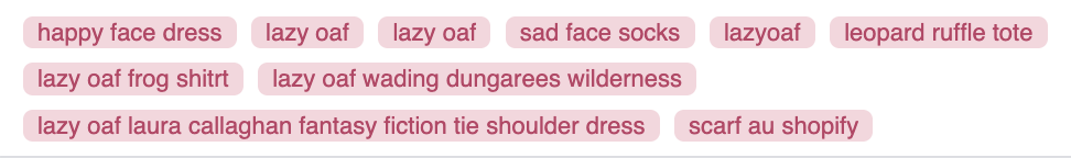 lazy oaf seo keywords