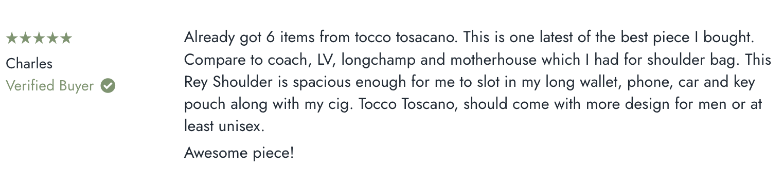 tocco toscano customer review