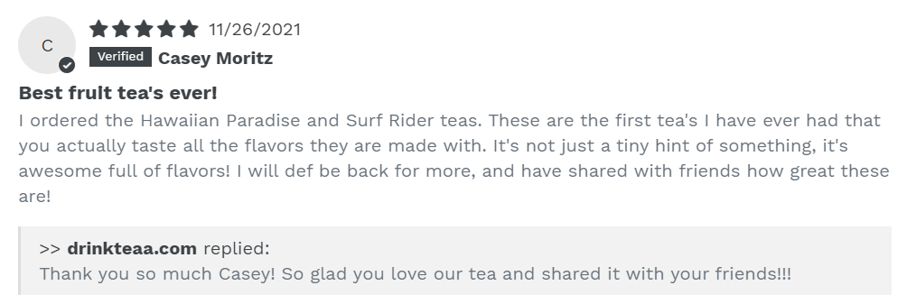 yum cha tea company reviews