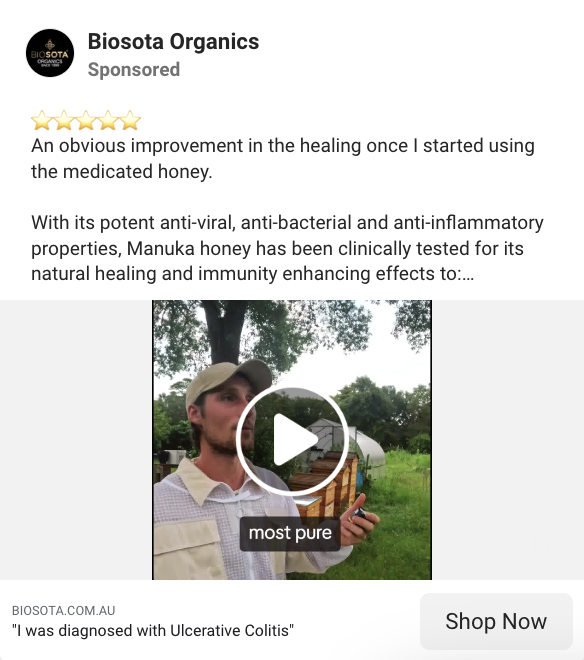 biosota facebook ad