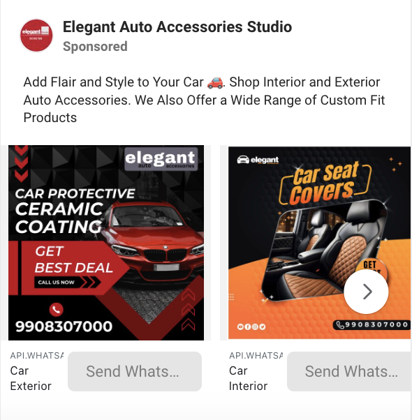 elegant auto facebook ad