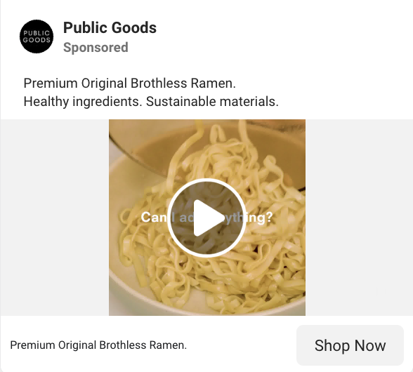 public goods instagram ads