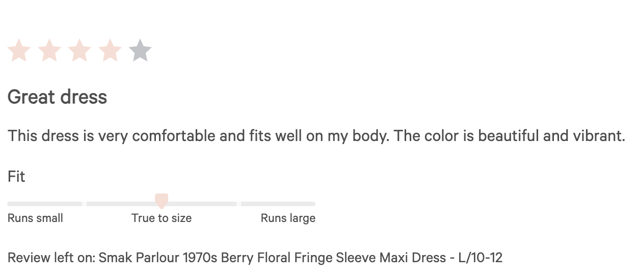 unique vintage customer review