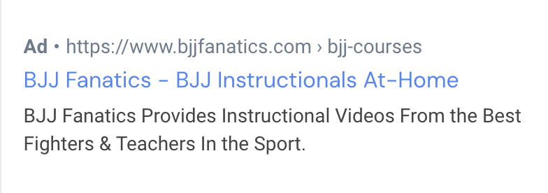 bjj fanatics google ads