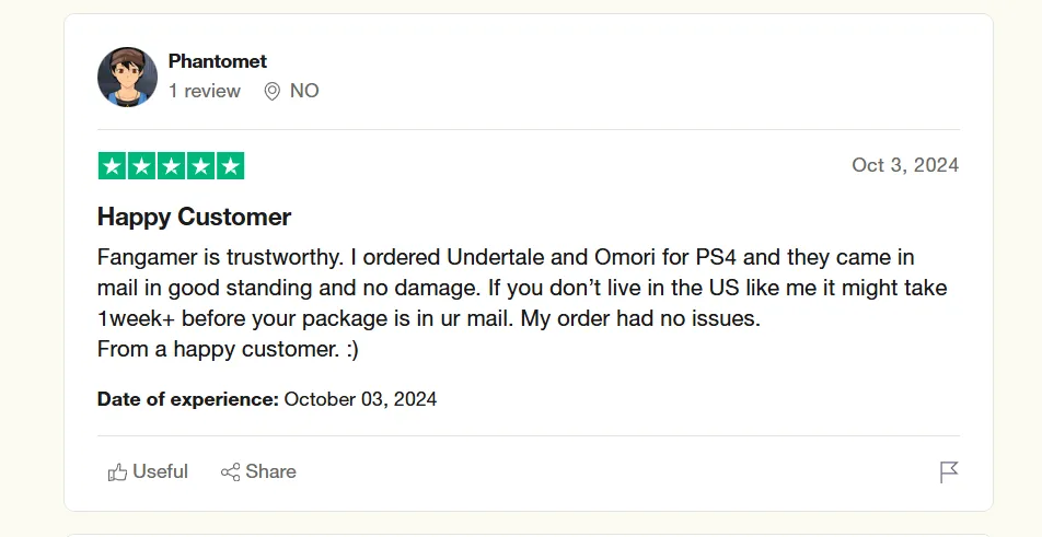 fangamer customer review